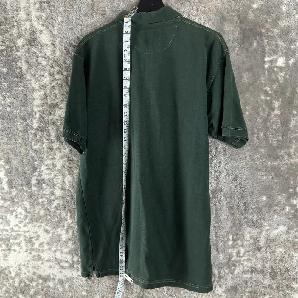 Ralph Lauren Chaps Size L Minimalist Casual Polo Shirt Green Short Sleeve Collar